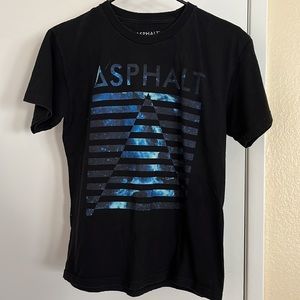 Asphalt T-shirt Boys size 10/12 Med. like new excellent cond Blk w/blueSuper😎